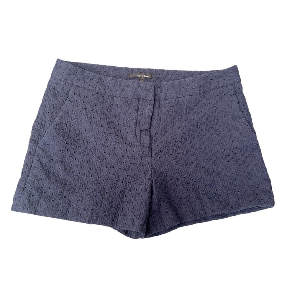 Harve Benard Women’s eyelet navy cotton shorts with pockets size 6